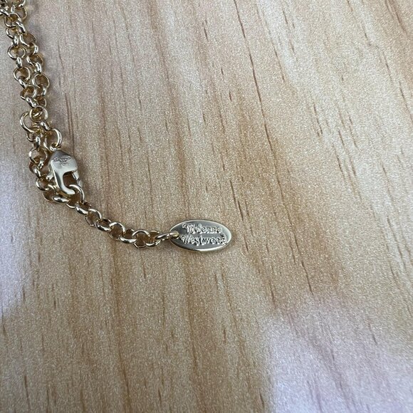 NEW Vivienne Westwood Mini bas relief pendant Gold - Picture 8 of 9